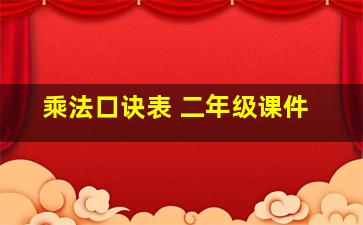 乘法口诀表 二年级课件